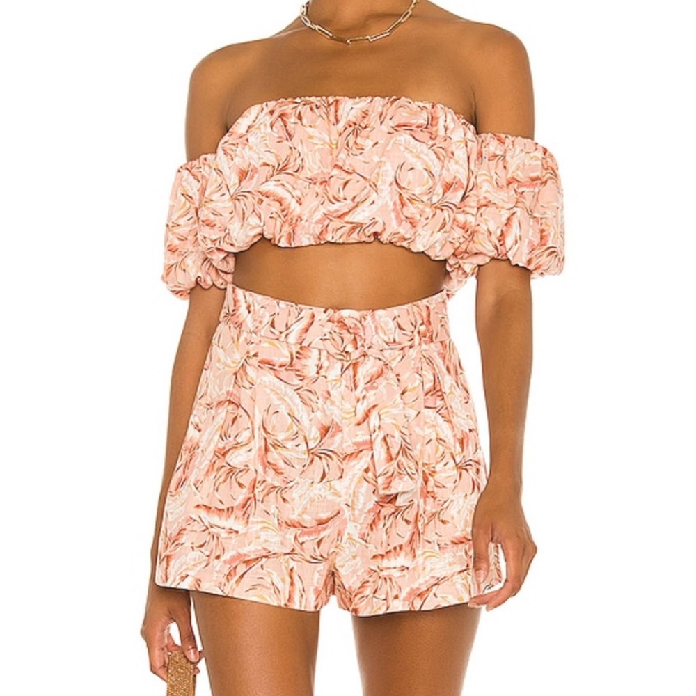 Minkpink Kara off shoulder top and shorts set
